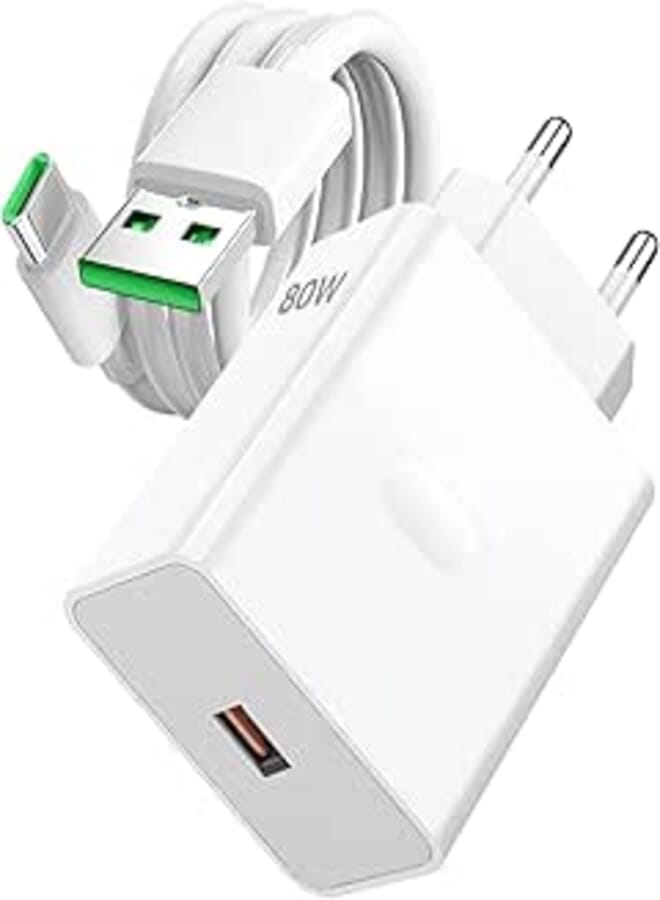 USB C Charger 80W for OPPO Find X6 X8 X5 Pro 5G, SUPERVOOC Fast Charging + 1M USB C Cable, Charger Adapter for OPPO Reno 12 13 14 Pro, Realme GT Neo 3, Flash Charging, Universal Compatibility